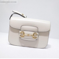 Classic Gucci Leather 1955 Horsebit Mini Shoulder Bag 602205 White 2021