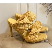 Good Quality Bottega Veneta The Curve Heel Sandals 11cm 030901 Yellow