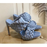 Super Quality Bottega Veneta The Curve Heel Sandals 11cm 030901 Ice Blue