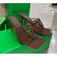 Grade Design Bottega Veneta Stretch Strap Heel Sandals 9cm 030906 Chocolate Brown