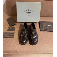 Top Quality Prada Original Leather Shoes P1925 Black