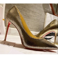 Best Luxury Christian Louboutin Metallic Fabric 8.5cm Pumps 030819 Gold