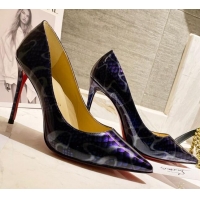 Good Quality Christian Louboutin Print 8.5cm Pumps 030819 Blue