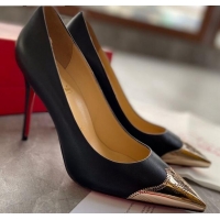 Low Price Christian Louboutin Shiny Calfskin 8.5cm Pumps 030819 Black/Gold