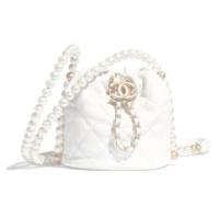 Popular Style Chanel mini drawstring bag AS2529 white