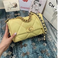 Buy Inexpensive Chanel 19 flap bag AS1160 AS1161 AS1162 light yellow