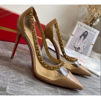 Perfect Christian Louboutin Leopard Print Studded 10cm Pumps 030837 Nude 2021