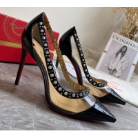 Top Quality Christian Louboutin Leopard Print Studded 10cm Pumps 030837 Black 2021