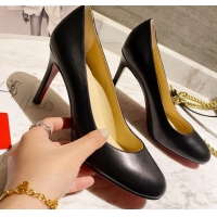 Shop Christian Louboutin Calfskin Round-toe Pumps 8cm 030857 Black