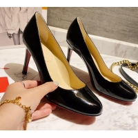 Discount Christian Louboutin Calfskin Round-toe Pumps 8cm 030857 Black