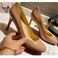 Good Product Christian Louboutin Calfskin Round-toe Pumps 8cm 030857 Nude