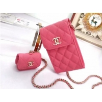 Buy Discount Chanel card holder with chain & Gold-Tone Metal AP2033 Rose