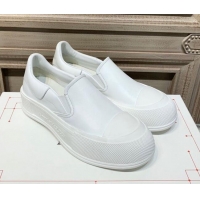 Good Looking Alexander Mcqueen Deck Skate Silky Calfskin Slip-on Sneakers 010649 White