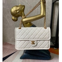 Famous Brand Chanel flap bag Grained Calfskin AS2358 White