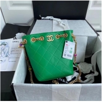 Well Crafted Chanel Lambskin bucket bag AS2381 green