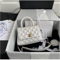 Top Design Chanel coco mini flap bag with top handle AS2215 White