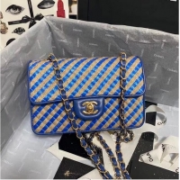 Unique Grade Chanel Flap Shoulder Bag Weave AS2418 blue