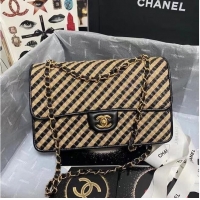 Best Price Chanel Flap Shoulder Bag Weave AS2419 black