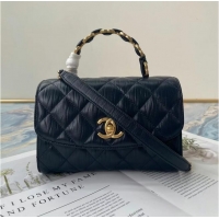 Popular Style Chanel mini flap bag with top handle AS2477 Royal Blue