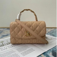 Luxury Cheap Chanel mini flap bag with top handle AS2477 Apricot