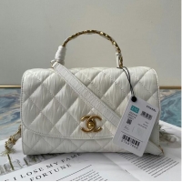 Top Design Chanel mini flap bag with top handle AS2478 white