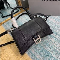 Traditional Specials Balenciaga HOURGLASS XS TOP HANDLE BAG Grained calsfkin B108896 black