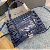 Discount Balenciaga HOURGLASS MEDIUM TOP HANDLE BAG B108892E blue