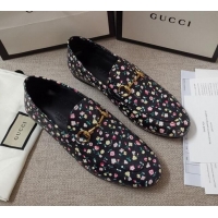 Classic Hot Gucci Liberty London Floral Loafers 010925 Black