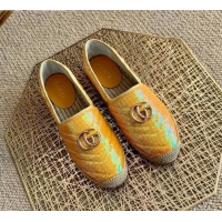 Low Cost Gucci Sequins Espadrilles with Double G 011129 Yellow