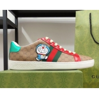 Unique Grade Doraemon x Gucci Ace Sneakers in GG Canvas Burgundy 012566