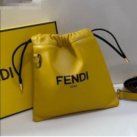 Discount Fendi Pack Small Pouch Bucket Bag in F1515 Yellow Nappa Leather Bag 2020