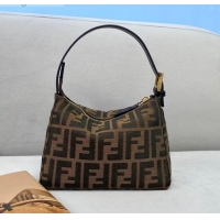 Trendy Design Fendi Mini FF Hobo Bag F3102 Brown 2020