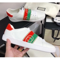 Low Price Gucci Ace Sneakers with Interlocking G Web 012568 White/Red