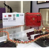 Best Design Chanel Small Vanity With Chain AP2119 Red