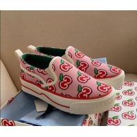 Best Design Gucci Tennis 1977 Slip-on Sneakers in GG Apple Canvas 012575 Pink