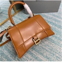 Top Design Balenciaga HOURGLASS SMALL TOP HANDLE BAG B108895-1 brown