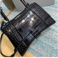 Grade Design Balenciaga HOURGLASS SMALL TOP HANDLE BAG crocodile embossed calfskin B108895F