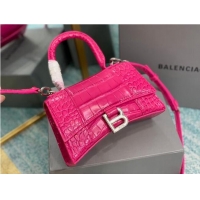 Super Quality Balenciaga Hourglass XS Top Handle Bag 28331S neon pink