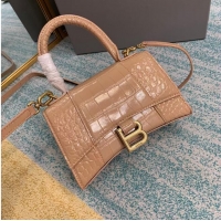 Good Quality Balenciaga Hourglass XS Top Handle Bag 28331S apricot