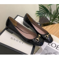 Lowest Price Gucci Patent Leathe Ballet Flat with Horsebit 022521 Black 2021