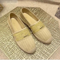 Shop Cheap Dior Granville Espadrilles in Metallic Thread Embroidered Cotton CD0908 Beige 2021