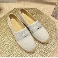 Well Crafted Dior Granville Espadrilles in Metallic Thread Embroidered Cotton CD0908 White 2021