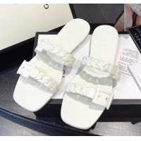 Most Popular Gucci PVC Chain Flat Slide Sandals 022586 White