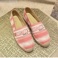 Most Popular Dior Granville Espadrilles in CD0916 Pink D-Stripes Embroidered Cotton 2021