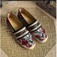 Best Cheap Dior Granville Espadrilles in CD0922 Muliticolor Mille Fleurs Embroidered Cotton 2021