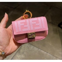 Good Quality Fendi FF Canvas Nano Baguette Charm FD1955 Pink 2021