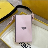 Good Product Fendi Wood and Leather Vertical Box Mini Bag FD1956 Pink 2021