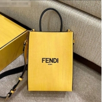 Good Product Fendi Pack Leather Small Shopping Bag FD1961 Yellow 2021