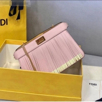 Best Price Fendi Peekaboo I See U Pochette Chain Bag with Fringes FD0325 Pink 2021