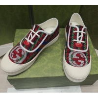 Low Price Gucci Houndstooth Sneakers 022625 Green/Red